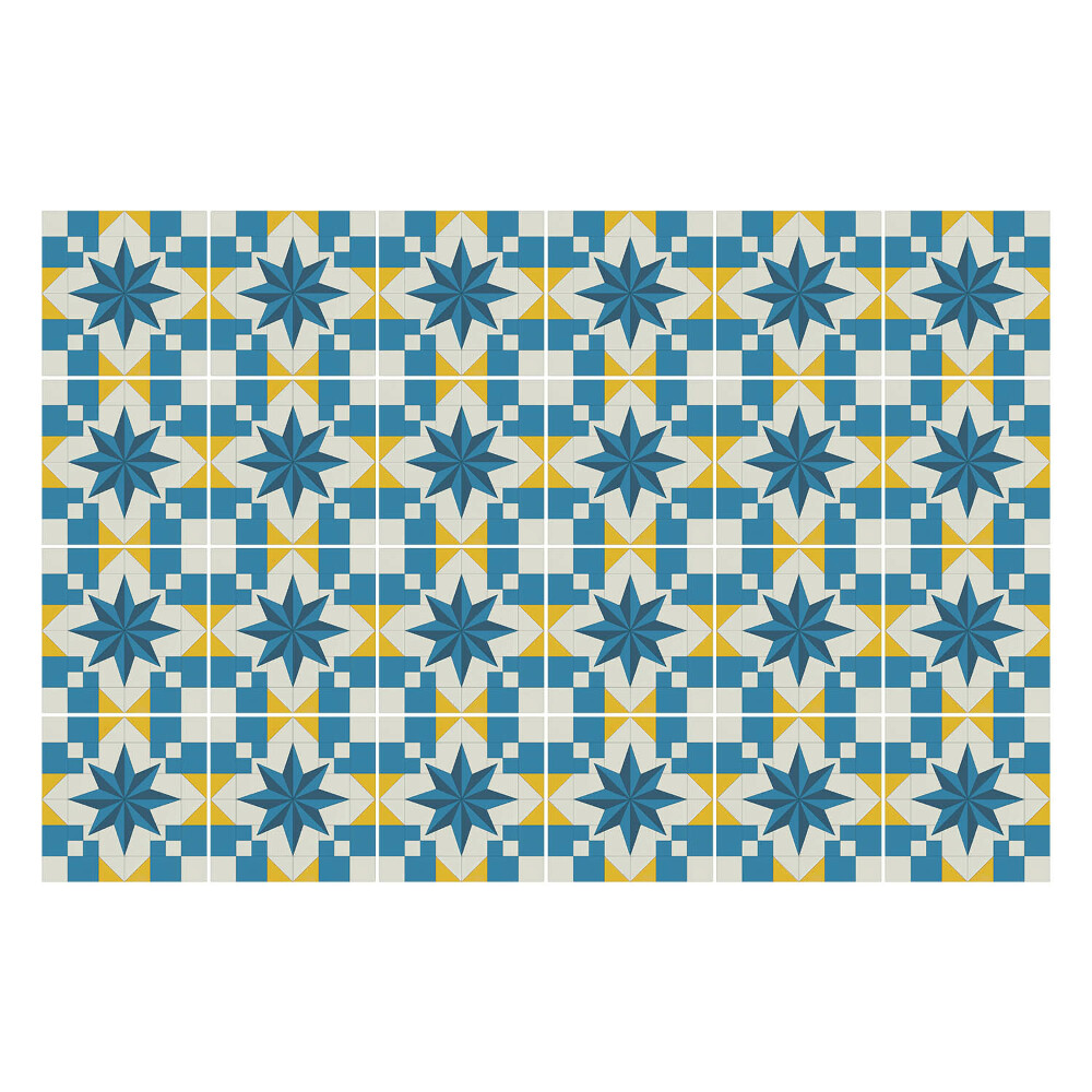 Nálepky na dlaždice Symetrické hviezdy a štvorce