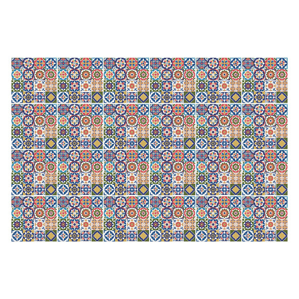 Samolepky na kachličky Geometrické kvetinové mozaiky