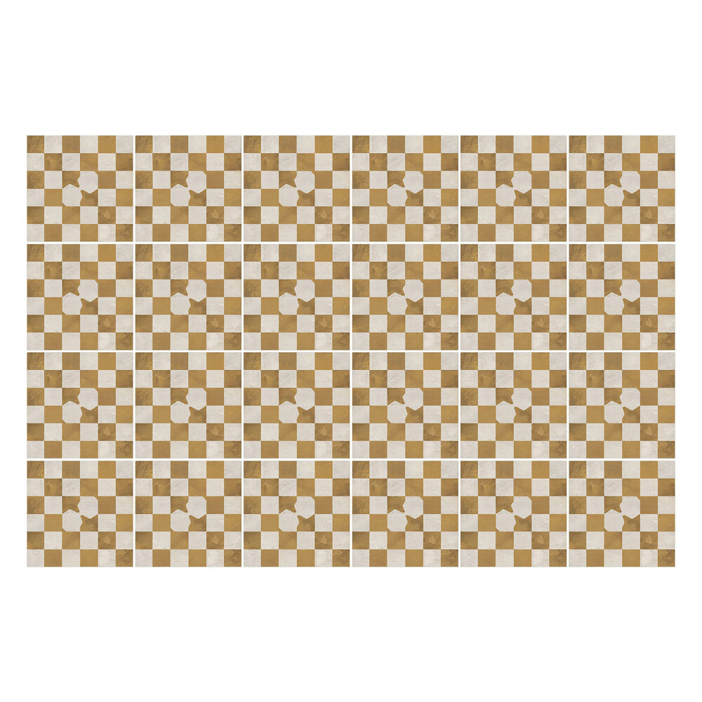 Samolepky na kachličky Šachovnica s motívom kvetov