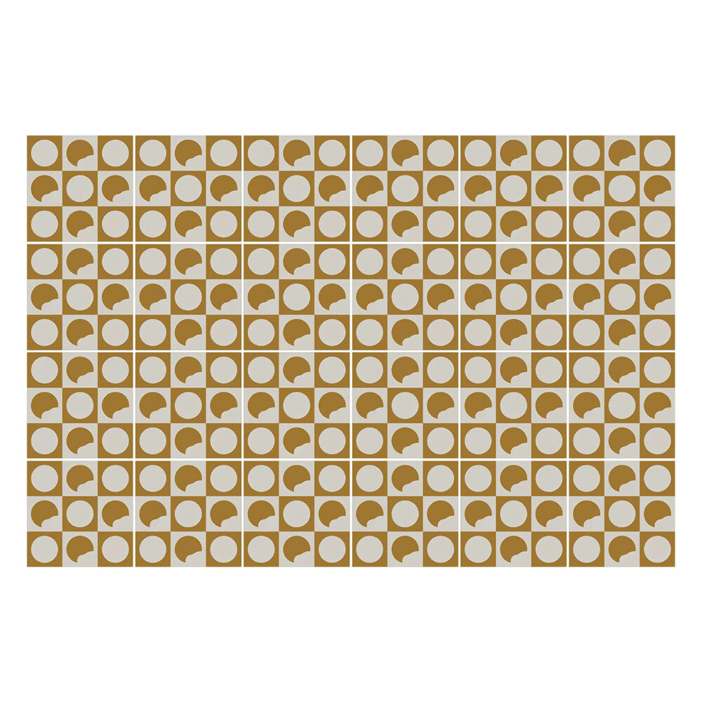 Nálepky na dlaždice Abstraktné kruhy a listy