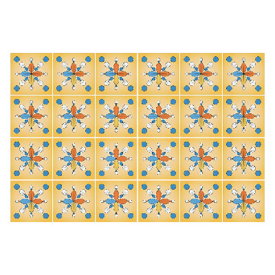 Nálepky na dlaždice Kvetinový motív s bodkami