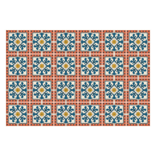 Samolepky na obklady Kvetinové motívy v štvorcoch