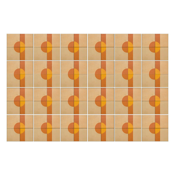 Nálepky na dlaždice Geometrické kruhy a obdĺžniky