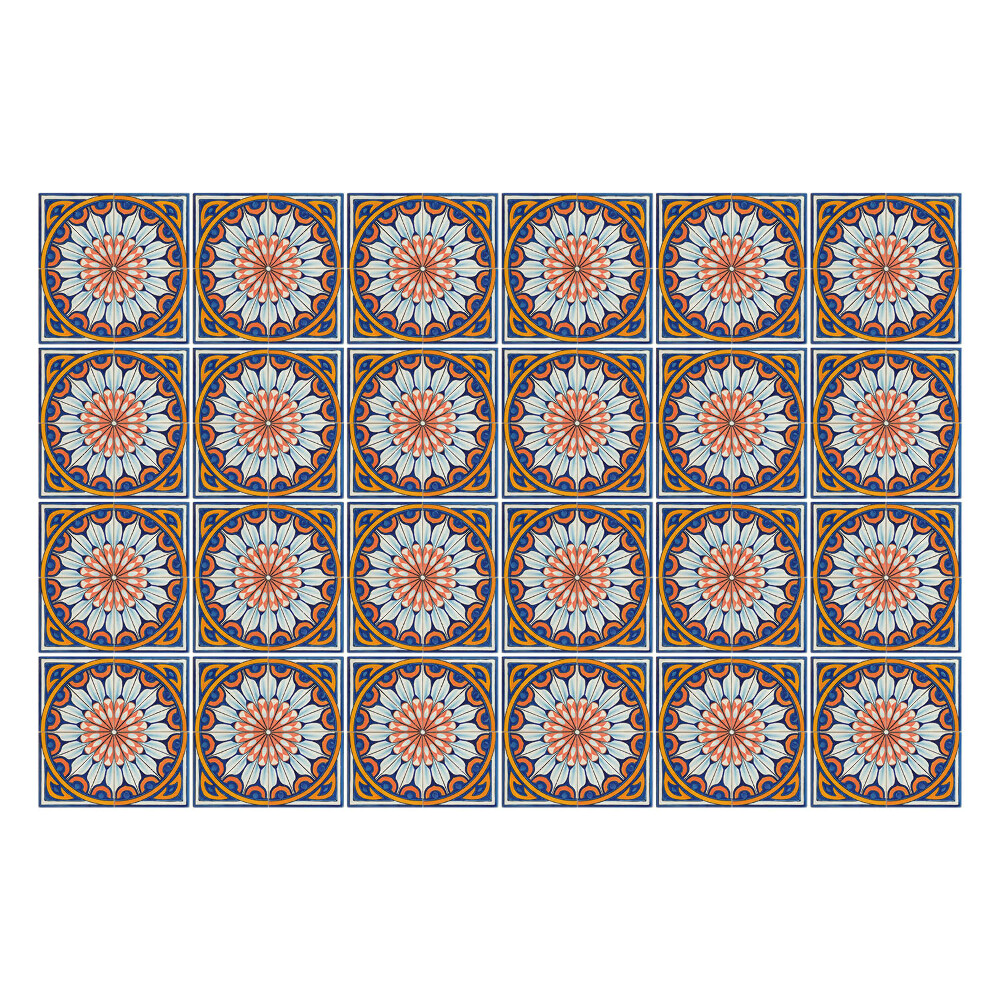 Nálepky na dlaždice Kvetinové motívy v kruhoch