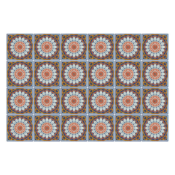 Nálepky na dlaždice Kvetinové motívy v kruhoch