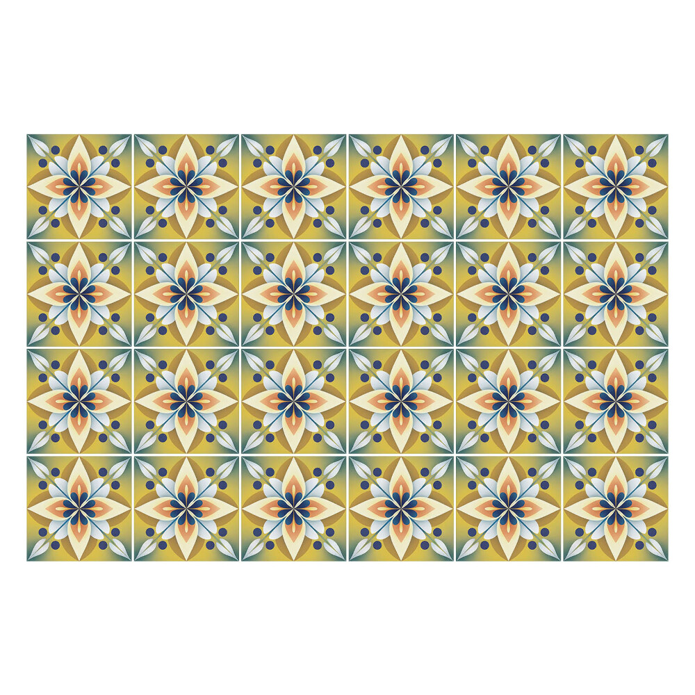 Samolepky na kachličky Živé motívy v mriežke