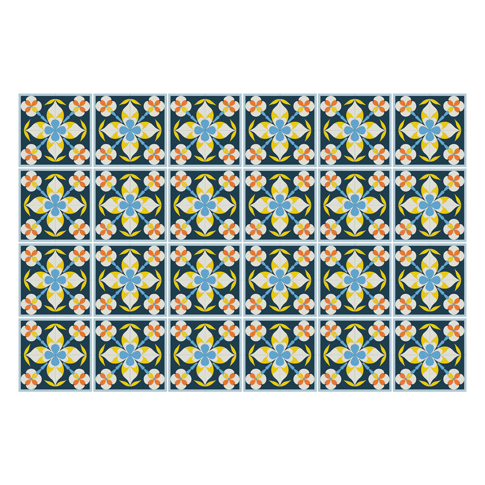 Samolepky na obklady Retro vintage vzor dlaždíc