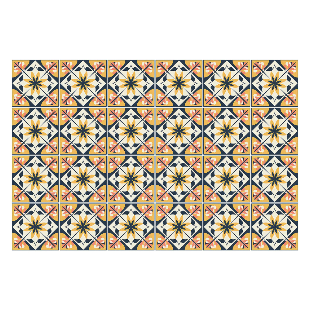 Nálepky na dlaždice Kvetinové symetrie v aranžmáne