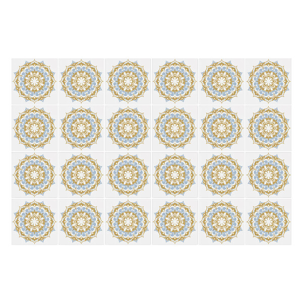 Nálepky na dlaždice Mandala s kvetmi