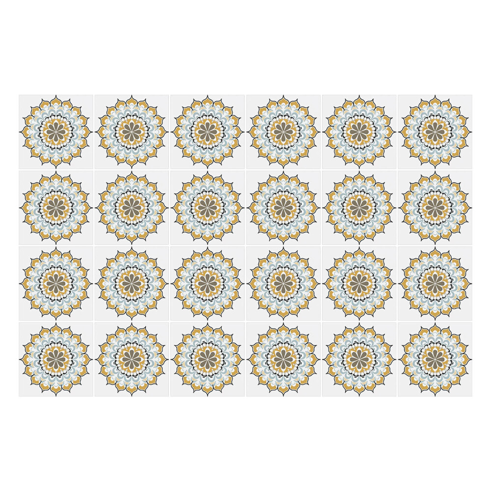 Samolepky na kachličky Kvetinové mandaly v aranžmáne