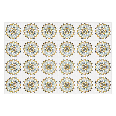 Samolepky na kachličky Kvetinové mandaly v aranžmáne