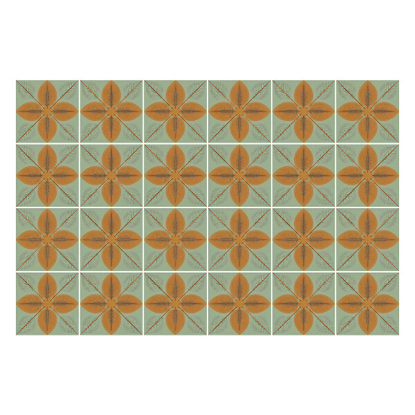 Nálepky na dlaždice Kvetinové motívy v sieťke