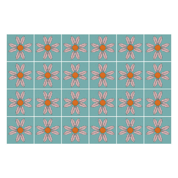 Samolepky na obklady Kvetinové motívy v aranžmáne