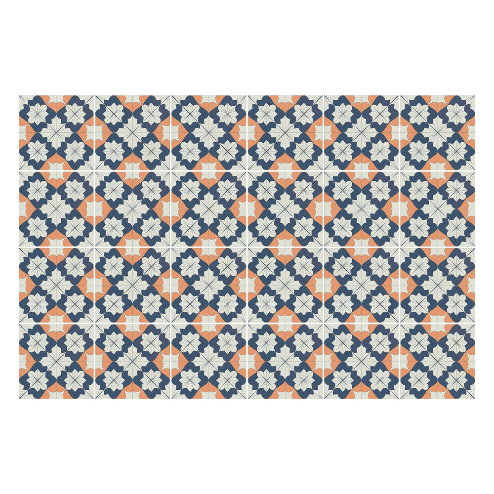 Nálepky na dlaždice Kvetinové motívy v sieťke