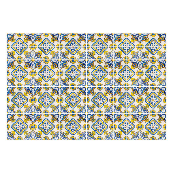 Samolepky na kachličky Kvetinové motívy v kosoštvorcoch