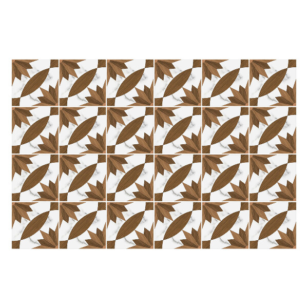 Nálepky na dlaždice Drevo s mramorom