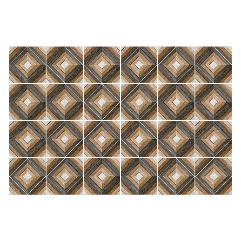 Nálepky na dlaždice Mriežka drevených tvarov