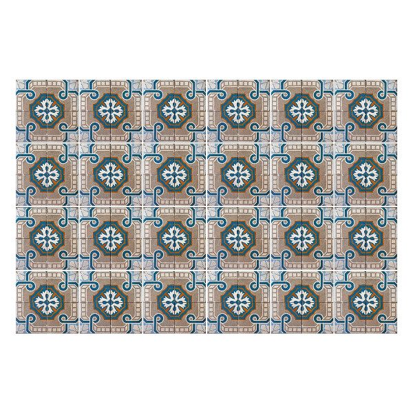 Nálepky na dlaždice Geometrické kvetinové motívy