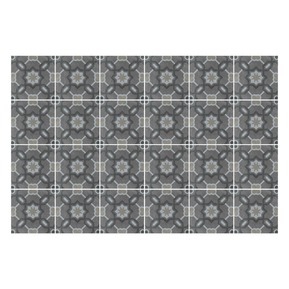 Nálepky na dlaždice Geometrické kvety a hviezdy