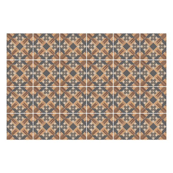 Samolepky na kachličky Drevené motívy v symetrii