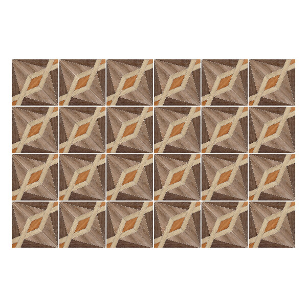 Samolepky na kachličky Geometria drevených tvarov