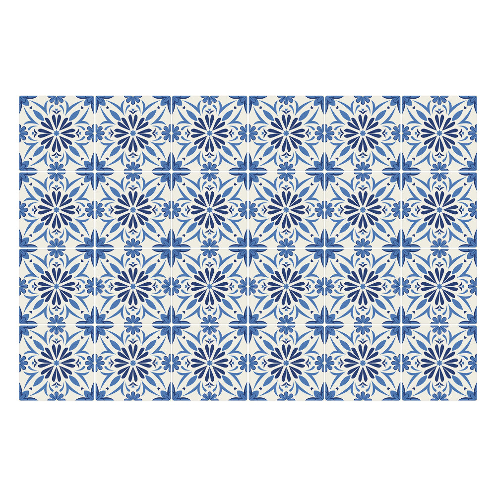 Samolepky na kachličky Kockovaný kvetinový motív