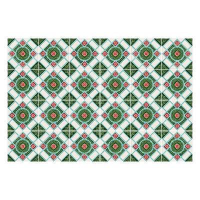 Samolepky na kachličky Kvetinový motív v kosoštvorcoch