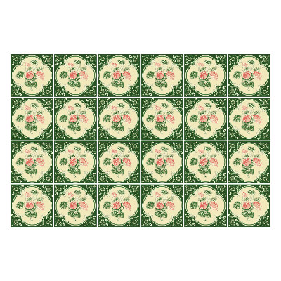 Nálepky na dlaždice Kvetinové ozdoby v kruhoch