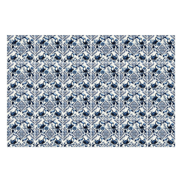 Nálepky na dlaždice Elegantné vtáky a kvety