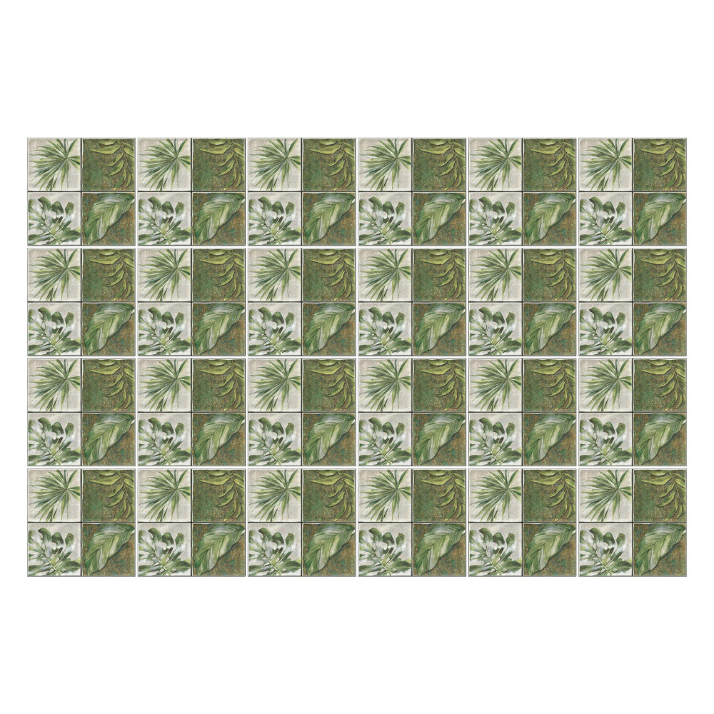 Nálepky na dlaždice Listy na starých dlaždiciach