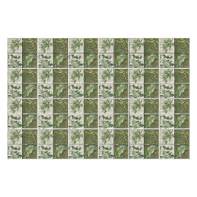 Nálepky na dlaždice Listy na starých dlaždiciach