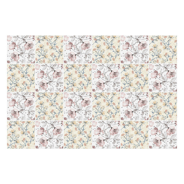 Samolepky na obklady Kvetinový motív s vetvičkami