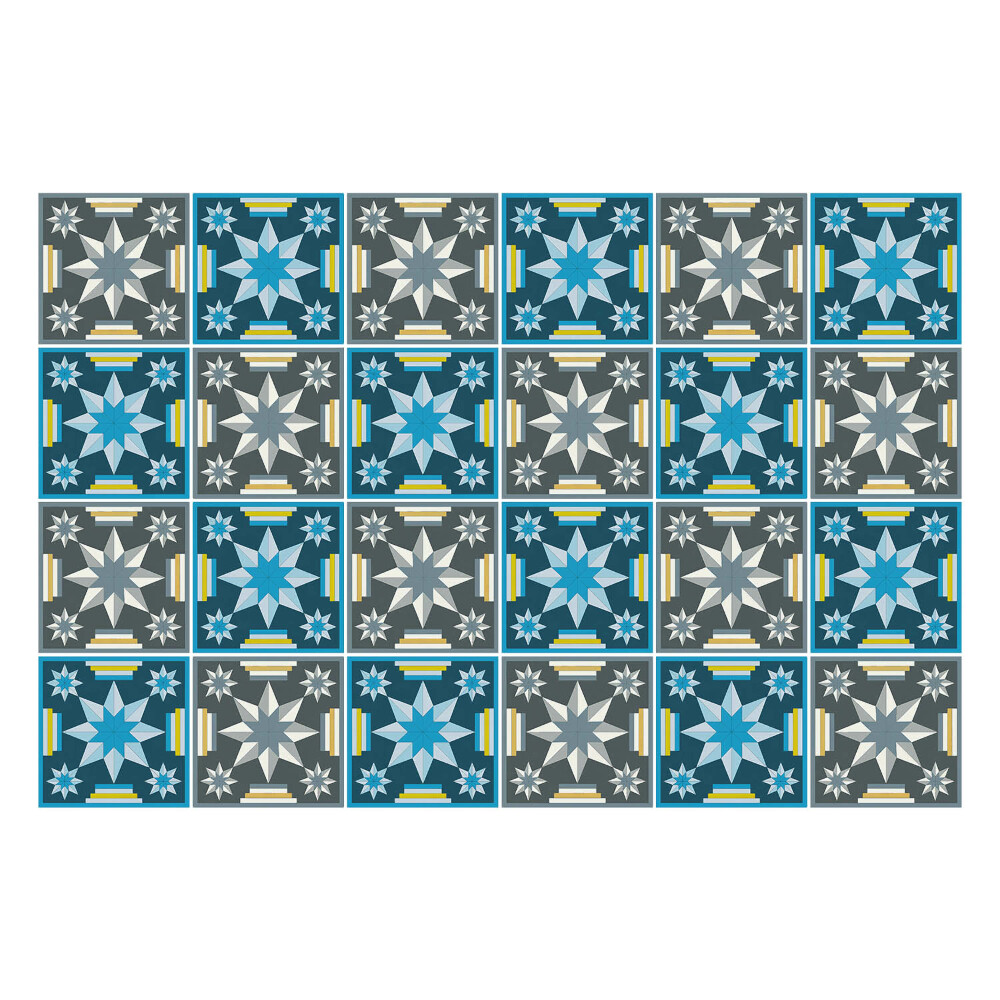 Samolepky na obklady Geometrické hviezdy v mriežke