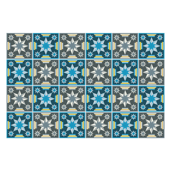 Samolepky na obklady Geometrické hviezdy v mriežke