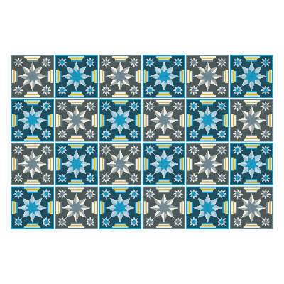 Samolepky na obklady Geometrické hviezdy v mriežke