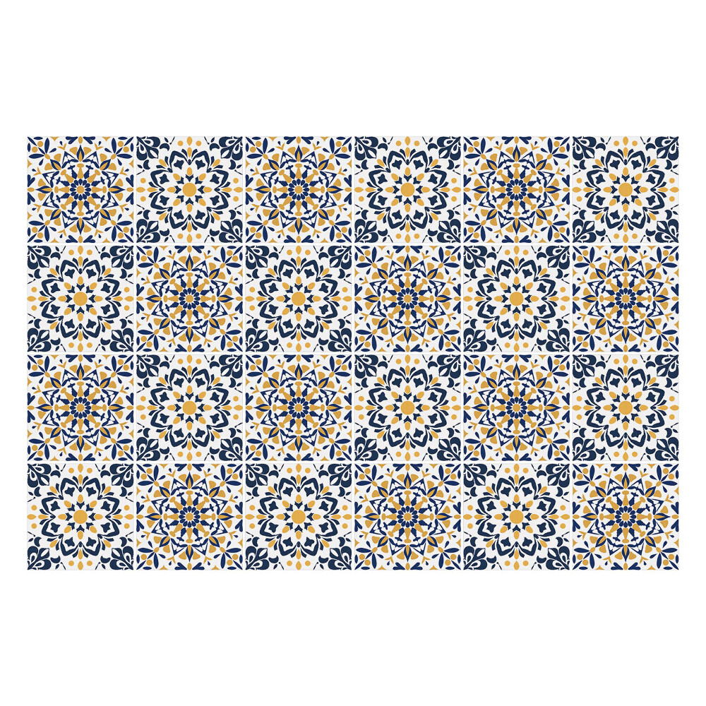 Nálepky na dlaždice Kvetinové mandaly v mriežke