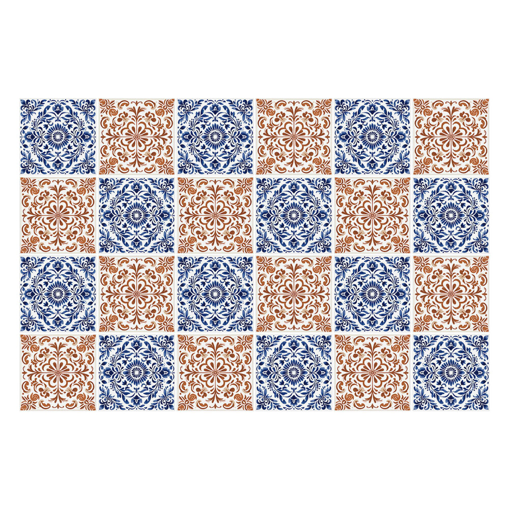 Nálepky na dlaždice Kvetinové ozdoby v sieťke