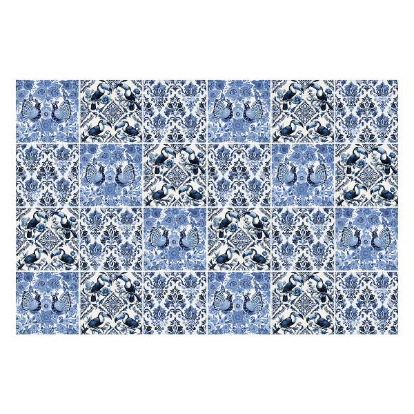 Samolepky na kachličky Motív kvetov a vtákov