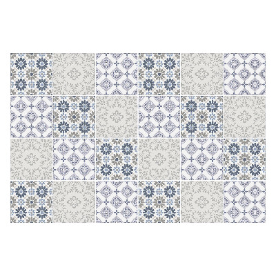 Nálepky na dlaždice Kockované kvetinové motívy