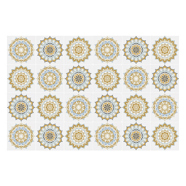 Nálepky na dlaždice Kvetinové rôzne mandaly