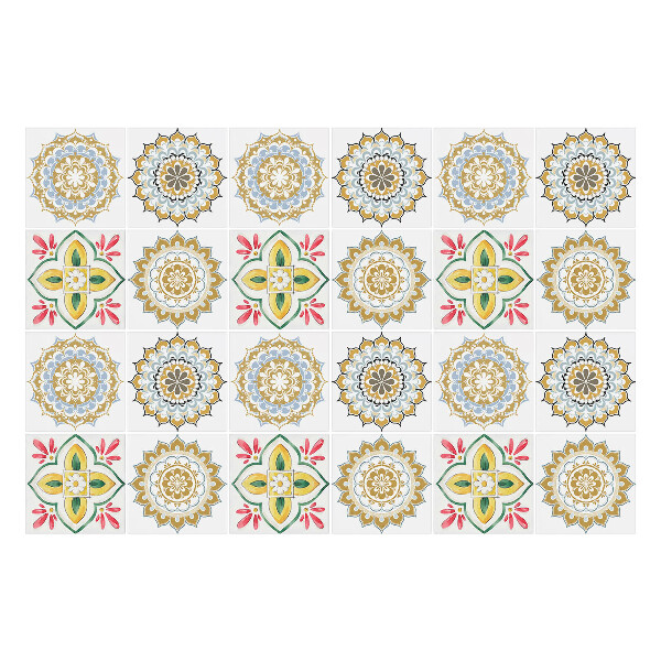 Nálepky na dlaždice Kvetinové mandaly a ozdoby