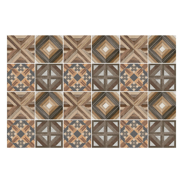 Samolepky na obklady Geometrické usporiadanie dreva