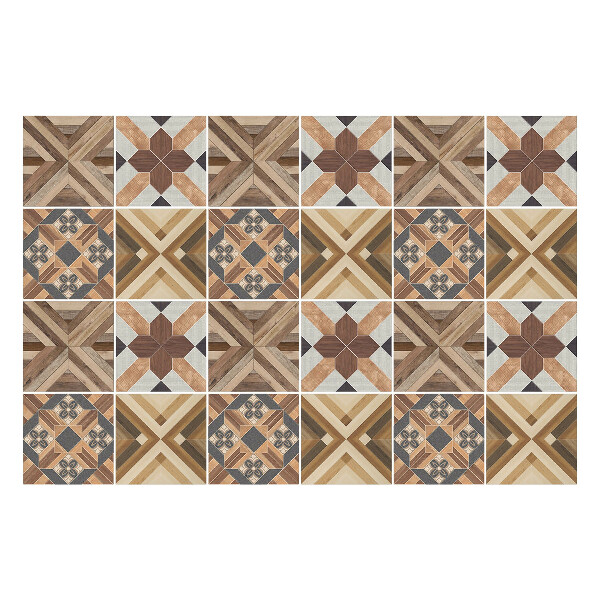 Samolepky na kachličky Geometrické usporiadanie dreva