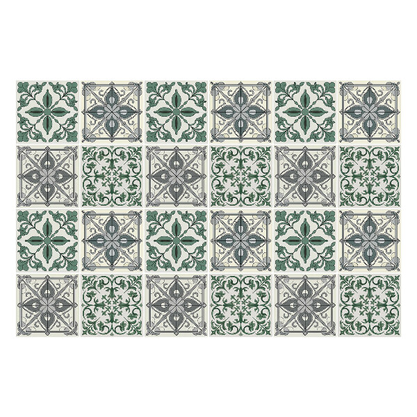 Nálepky na dlaždice Elegantná dlažba s kvetinovým motívom