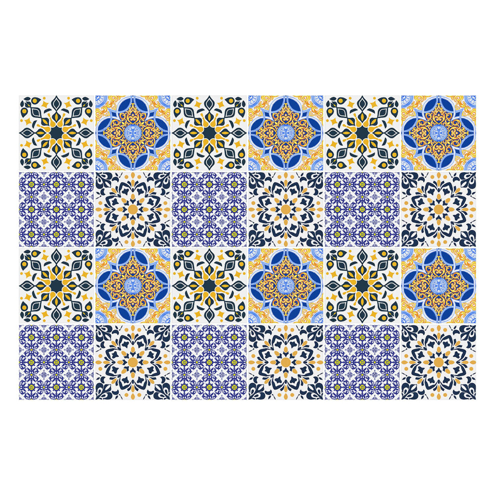 Samolepky na kachličky Kvetinové mozaiky v sieťke