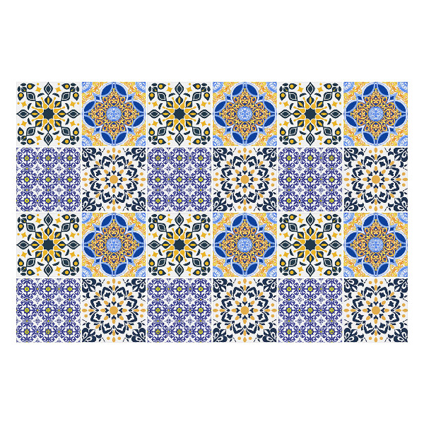 Samolepky na kachličky Kvetinové mozaiky v sieťke