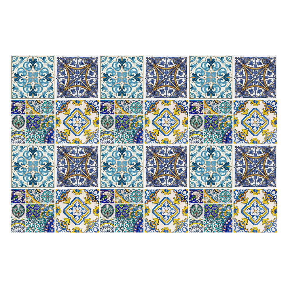 Nálepky na dlaždice Retro zloženie dlaždíc