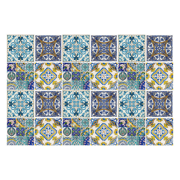 Nálepky na dlaždice Retro zloženie dlaždíc