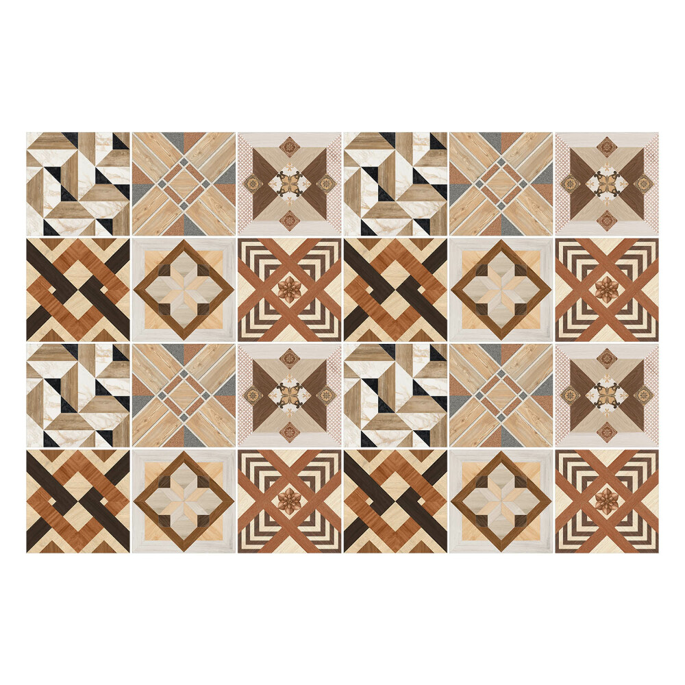 Nálepky na dlaždice Geometria drevených tvarov