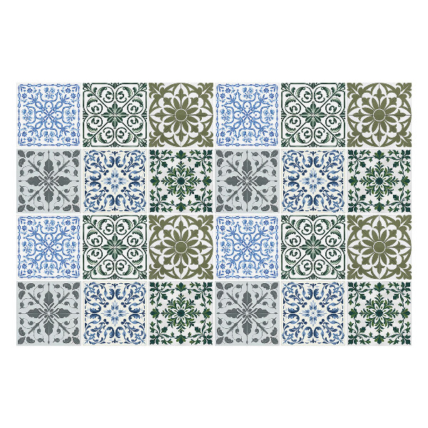 Nálepky na dlaždice Kvetinové a geometrické motívy